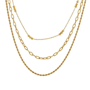 Chunky Ball chain Three Layers Multi layered Necklaces